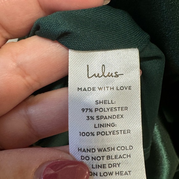 Lulus Perfectly Classy NWOT size Medium Emerald Green Satin Strappy Maxi Dress - Picture 9 of 14